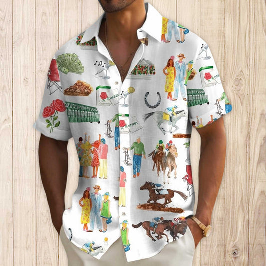 Kentucky Derby Printed Hawaiian Shirt- Moonbestprint