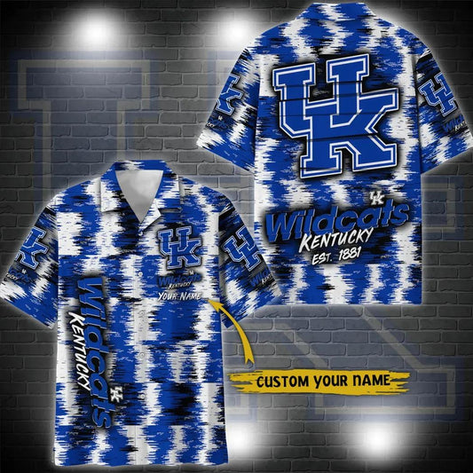 Kentucky Wildcats Aloha Hawaiian Shirt Custom Your Name, NCAA Hawaiian Shirt Moonbestprint