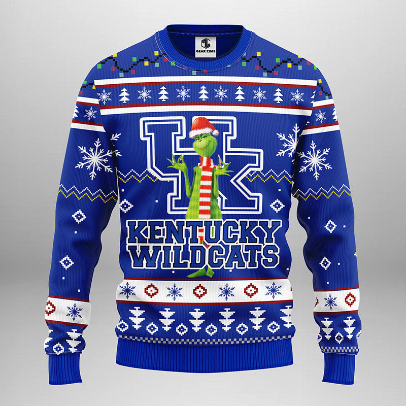 Kentucky Wildcats Funny Grinch Ugly Christmas Sweater, Grinch Xmas Sweater Moonbestprint