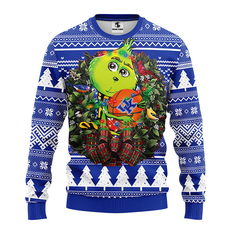Kentucky Wildcats Grinch Hug Ugly Christmas Sweater, Grinch Xmas Sweater Moonbestprint
