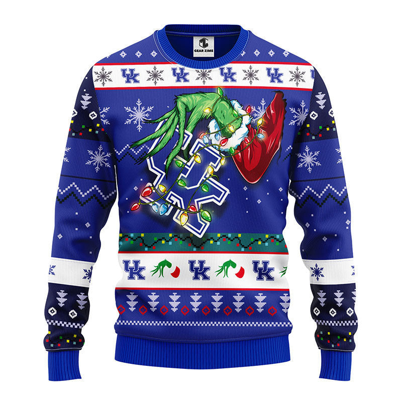 Kentucky Wildcats Grinch Ugly Christmas Sweater, Grinch Xmas Sweater Moonbestprint