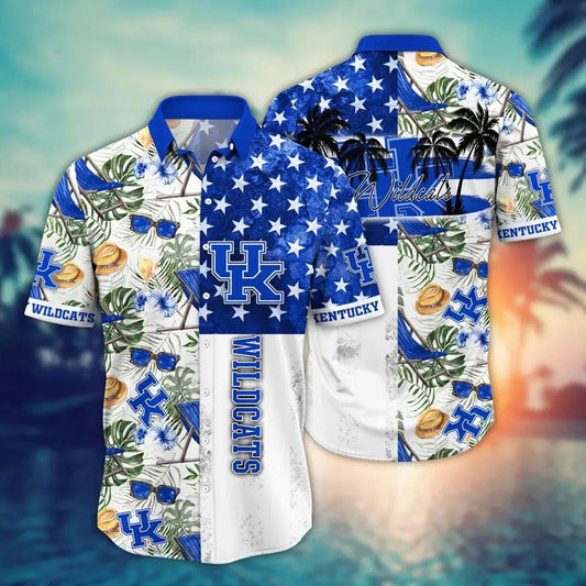 Kentucky Wildcats NCAA Flower Aloha Hawaiian Shirt 10, NCAA Hawaiian Shirt Moonbestprint
