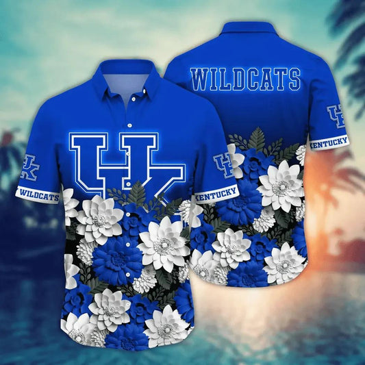 Kentucky Wildcats NCAA Flower Aloha Hawaiian Shirt 13, NCAA Hawaiian Shirt Moonbestprint
