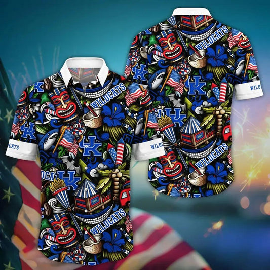 Kentucky Wildcats NCAA Flower Aloha Hawaiian Shirt 14, NCAA Hawaiian Shirt Moonbestprint