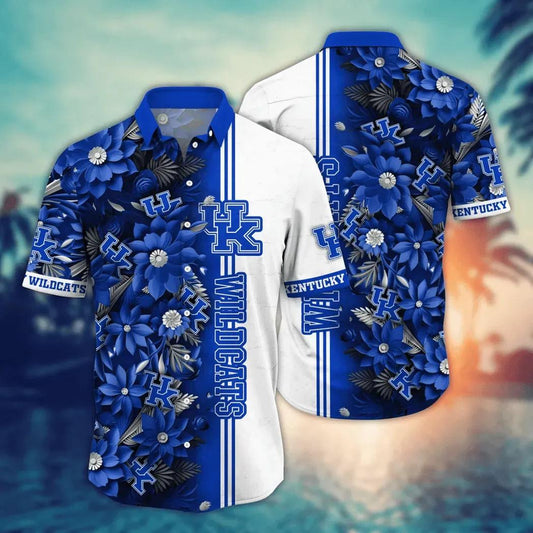 Kentucky Wildcats NCAA Flower Aloha Hawaiian Shirt 3, NCAA Hawaiian Shirt Moonbestprint