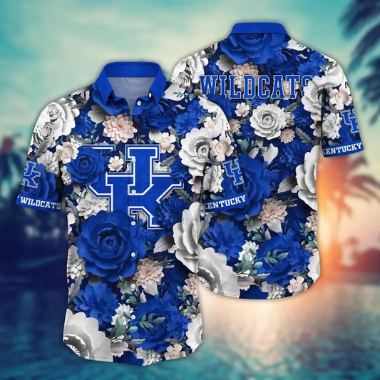 Kentucky Wildcats NCAA Flower Aloha Hawaiian Shirt 4, NCAA Hawaiian Shirt Moonbestprint
