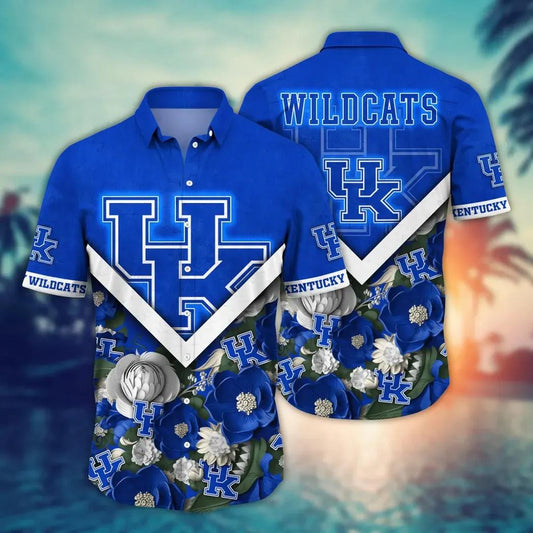 Kentucky Wildcats NCAA Flower Aloha Hawaiian Shirt 5, NCAA Hawaiian Shirt Moonbestprint