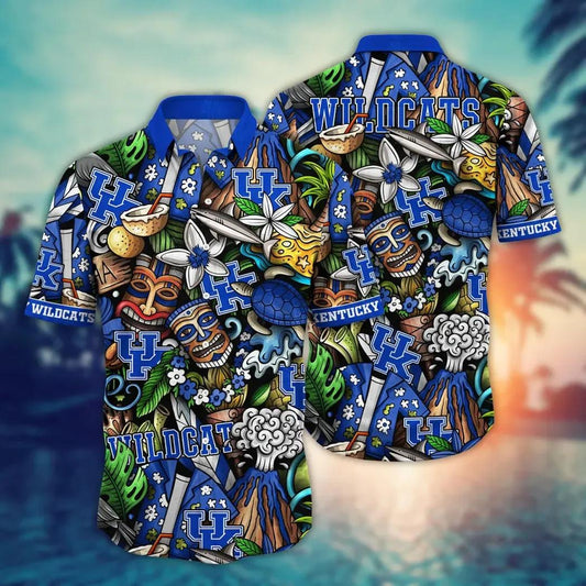 Kentucky Wildcats NCAA Flower Aloha Hawaiian Shirt 6, NCAA Hawaiian Shirt Moonbestprint
