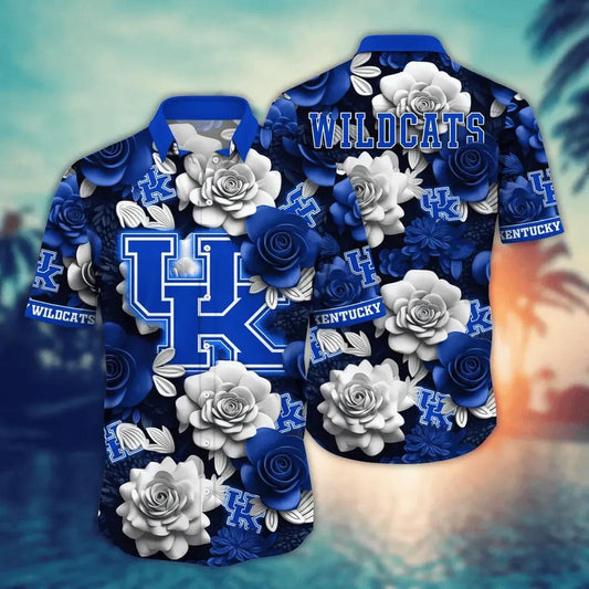 Kentucky Wildcats NCAA Flower Aloha Hawaiian Shirt 7, NCAA Hawaiian Shirt Moonbestprint