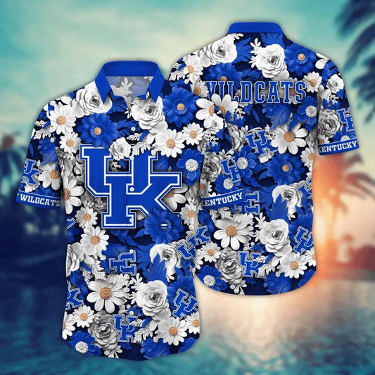 Kentucky Wildcats NCAA Flower Aloha Hawaiian Shirt 8, NCAA Hawaiian Shirt Moonbestprint