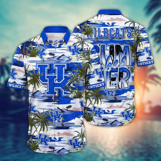 Kentucky Wildcats NCAA Flower Aloha Hawaiian Shirt 9, NCAA Hawaiian Shirt Moonbestprint