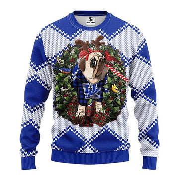 Kentucky Wildcats Pub Dog Ugly Christmas Sweater, NCAA Christmas Sweater Moonbestprint