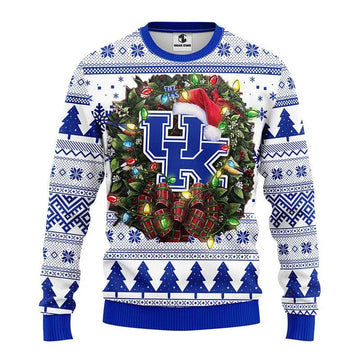 Kentucky Wildcats Santa Hat Ugly Christmas Sweater, NCAA Christmas Sweater Moonbestprint