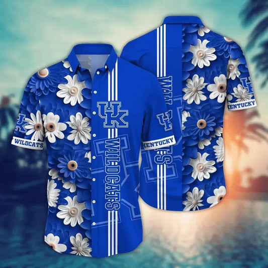 Kentucky Wildcats Style Hot Trending Summer NCAA Flower Aloha Hawaiian Shirt, NCAA Hawaiian Shirt Moonbestprint
