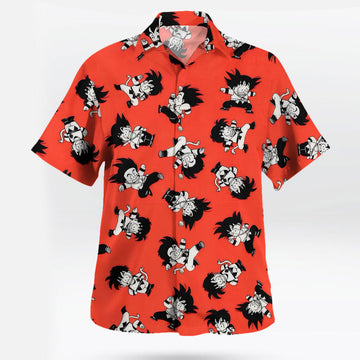 Kid Goku Anime Orange Hawaiian Shirt – Moonbestprint