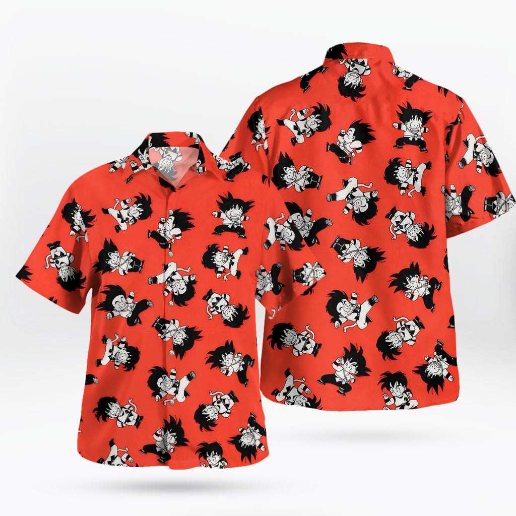Kid Goku Anime Orange Hawaiian Shirt – Moonbestprint