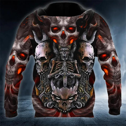 King ACDC Skull 3D Hoodie Moonbestprint