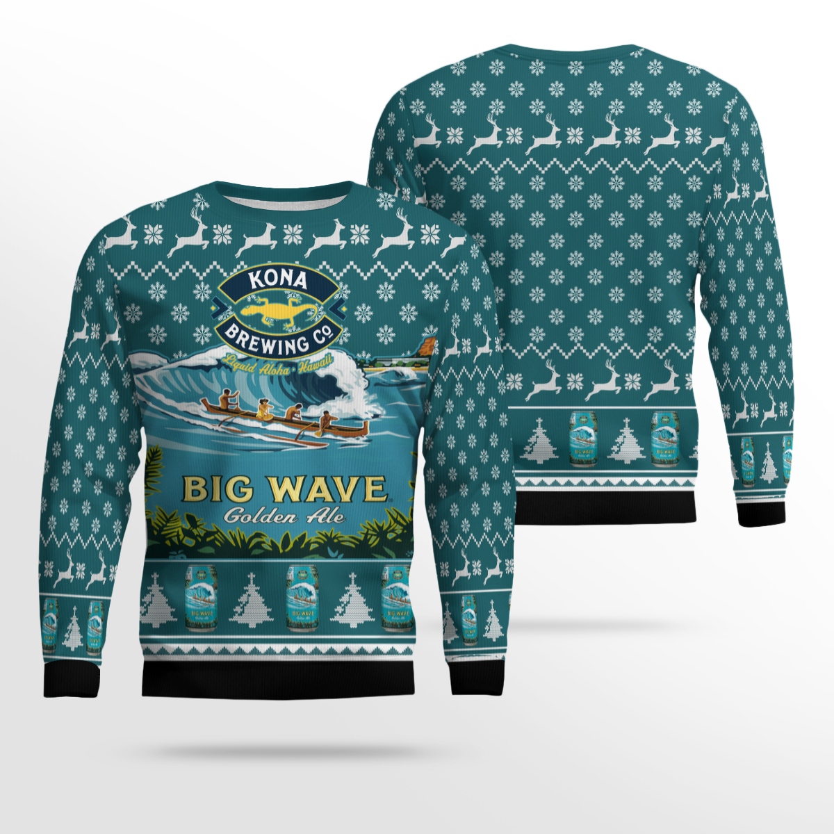 Kona Brewing Co Big Wave Golden Ale Ugly Christmas Sweater – Moonbestprint