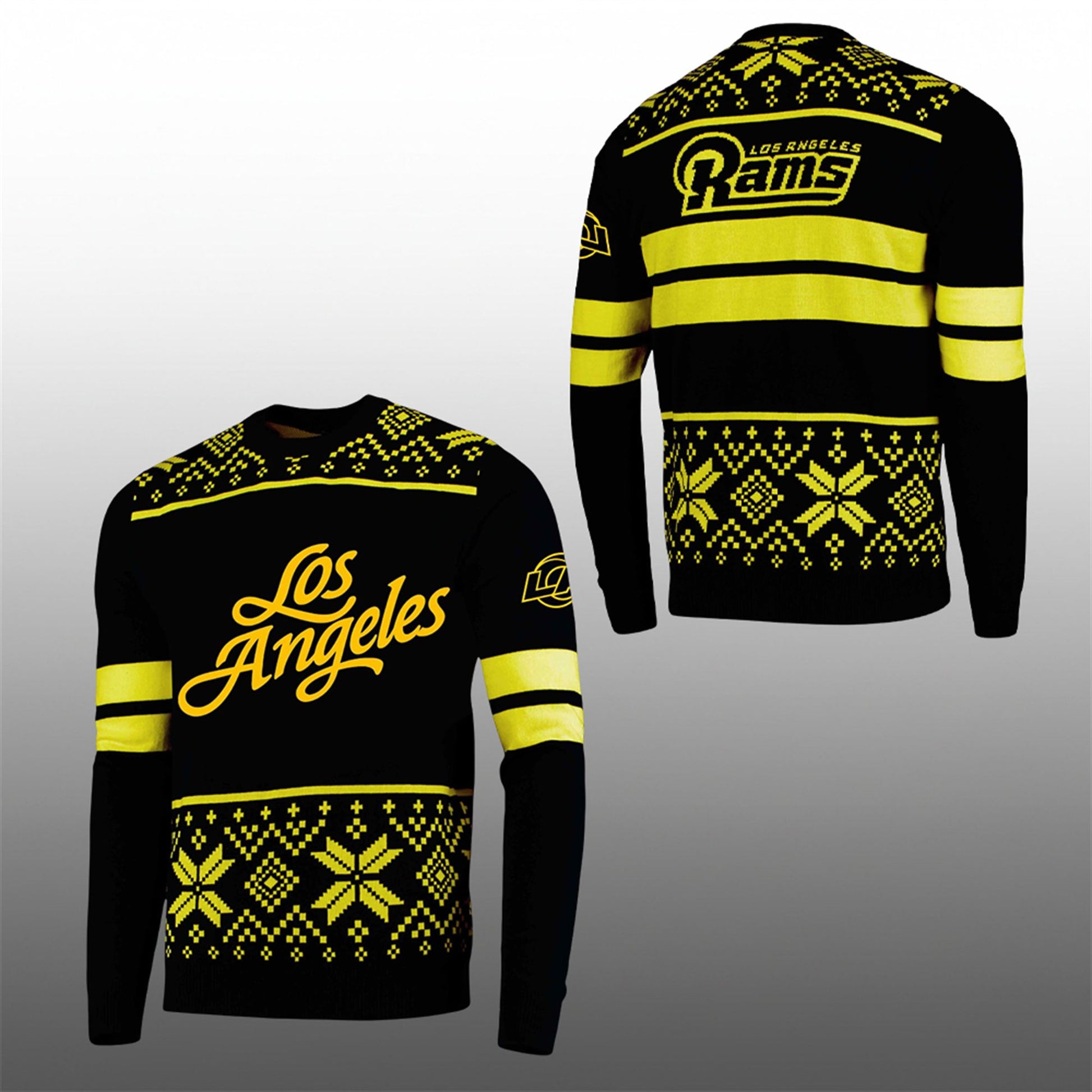 LA Rams 2026 Rivalries Midnight Mode Ugly Christmas Sweater - Moonbestprint