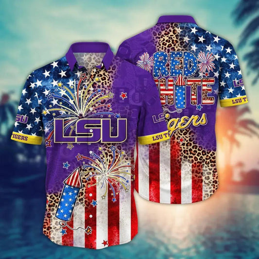 LSU TIGERS NCAA Aloha Hawaiian Shirt, NCAA Hawaiian Shirt Moonbestprint