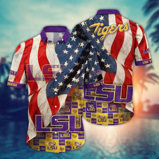 LSU TIGERS NCAA Flower Aloha Hawaiian Shirt 10, NCAA Hawaiian Shirt Moonbestprint
