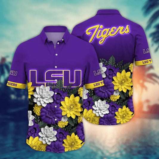 LSU TIGERS NCAA Flower Aloha Hawaiian Shirt 11, NCAA Hawaiian Shirt Moonbestprint