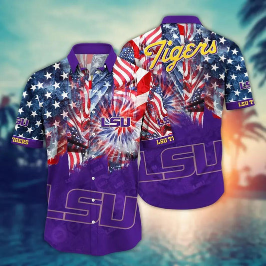 LSU TIGERS NCAA Flower Aloha Hawaiian Shirt 8, NCAA Hawaiian Shirt Moonbestprint