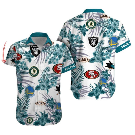 Las Vegas Raiders 49Ers And Giants Tropical Hawaiian Shirt - Moonbestprint
