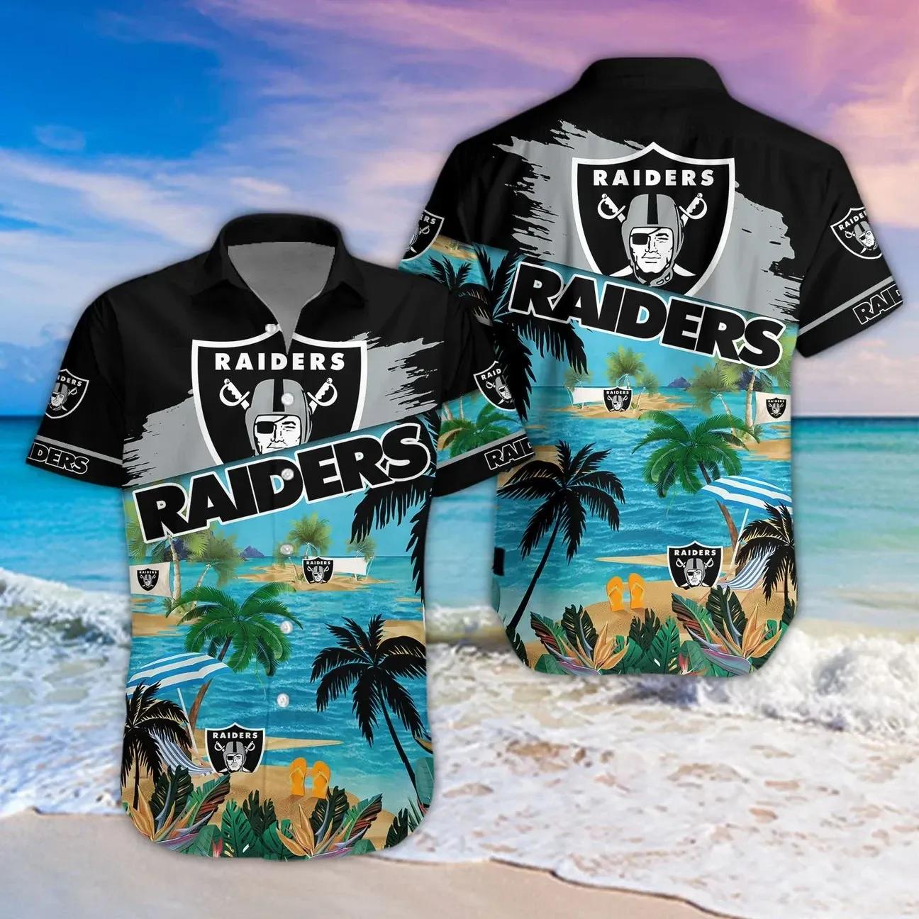 Las Vegas Raiders Aloha Shirt, NFL Hawaiian Shirt Moonbestprint