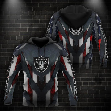 Las Vegas Raiders American Flag 3D Hoodie 2, NFL Hoodie Moonbestprint