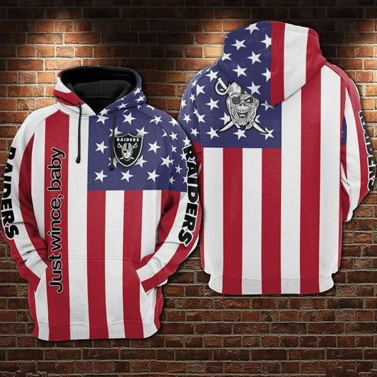Las Vegas Raiders American Flag 3D Hoodie, NFL Hoodie Moonbestprint