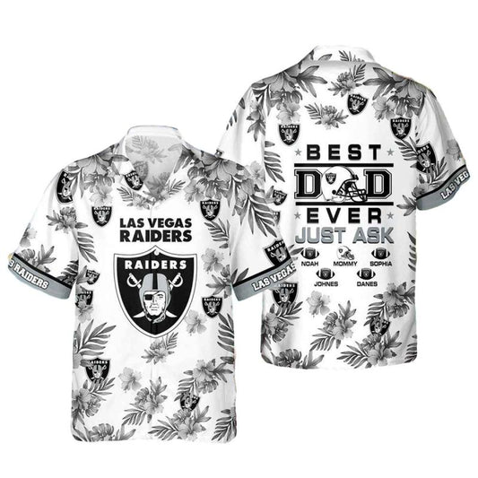 Las Vegas Raiders Best Dad Ever Hawaiian Shirt - Moonbestprint
