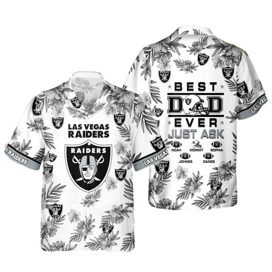 Las Vegas Raiders Best Dad Ever Hawaiian Shirt - Moonbestprint