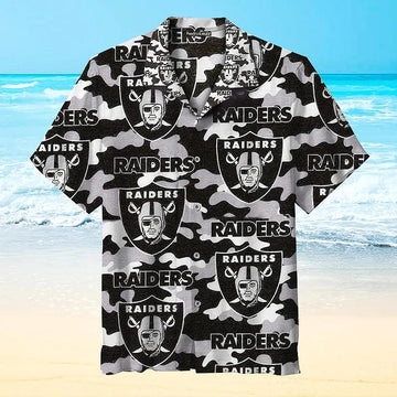 Las Vegas Raiders Camo For Fans Hawaiian Shirt, NFL Hawaiian Shirt Moonbestprint