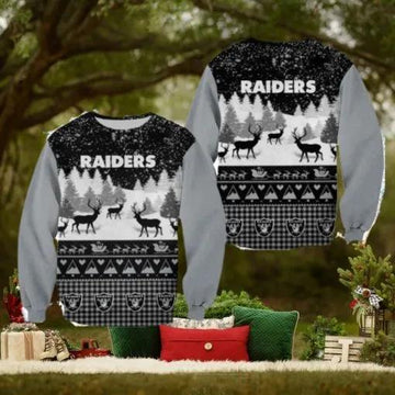 Las Vegas Raiders Casual Christmas Ugly Christmas Sweater, NFL Chritsmas Sweater Moonbestprint