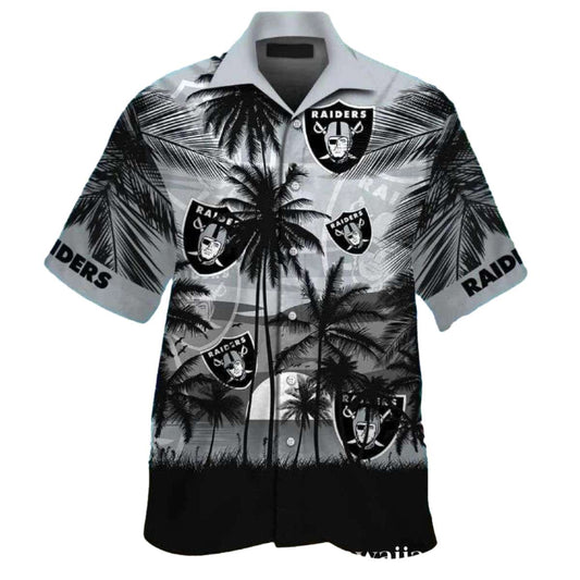 Las Vegas Raiders Coconut Island Shadow Hawaiian Shirt - Moonbestprint