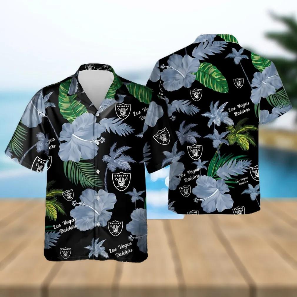 Las Vegas Raiders Color Hibiscus Hawaiian Shirt, NFL Hawaiian Shirt Moonbestprint