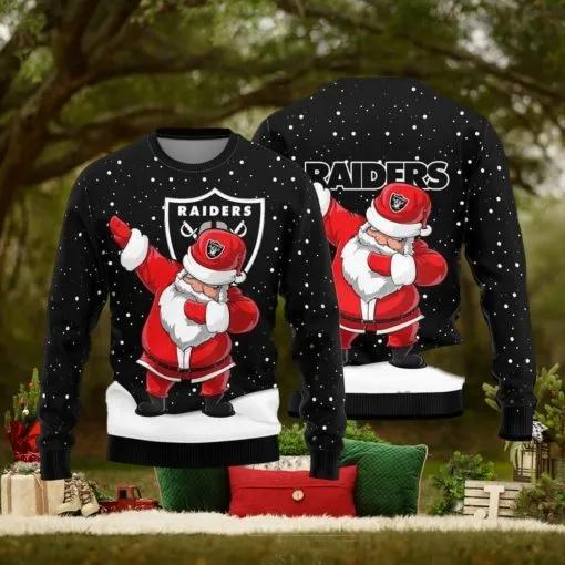 Las Vegas Raiders Dab Santa Ugly Christmas Sweater, NFL Chritsmas Sweater Moonbestprint