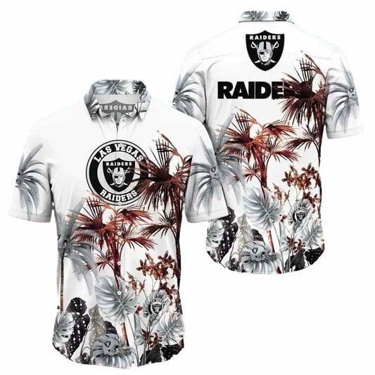 Las Vegas Raiders Desert Sunset Palms Leaves Hawaiian Shirt - Moonbestprint