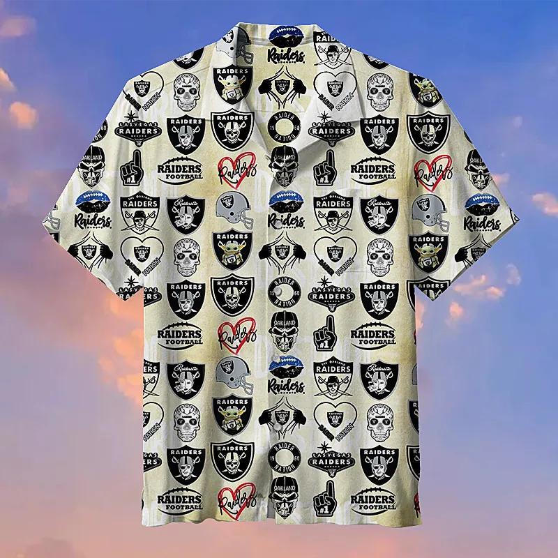 Las Vegas Raiders Football Logo Hawaiian Shirt, NFL Hawaiian Shirt Moonbestprint