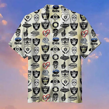 Las Vegas Raiders Football Logo Hawaiian Shirt, NFL Hawaiian Shirt Moonbestprint