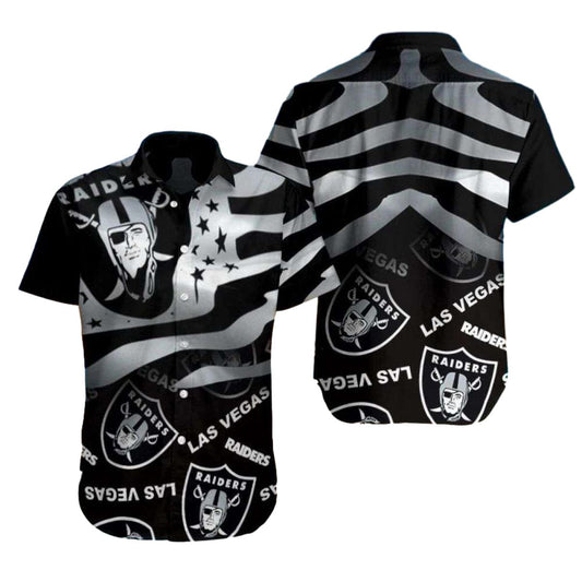 Las Vegas Raiders Glory Stripes Patriotic Hawaiian Shirt - Moonbestprint