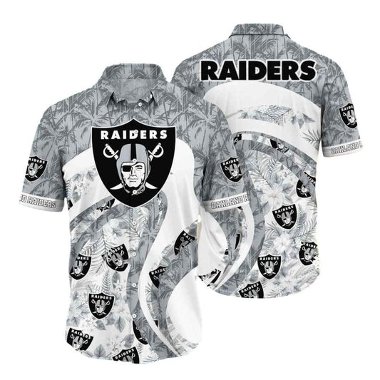 Las Vegas Raiders Graphic Floral Tropical Pattern For Fans Hawaiian Shirt - Moonbestprint