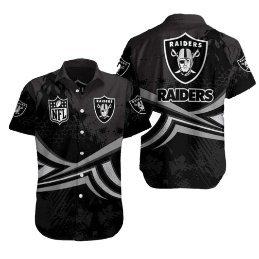Las Vegas Raiders Gridiron Glamour Black Hawaiian Shirt - Moonbestprint