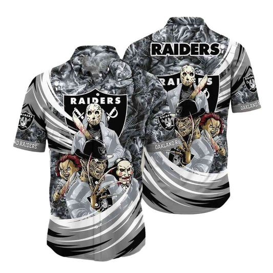Las Vegas Raiders Halloween Horror Movies Hawaiian Shirt - Moonbestprint