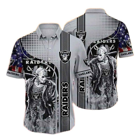 Las Vegas Raiders Halloween Jason Voorhees Hawaiian Shirt - Moonbestprint