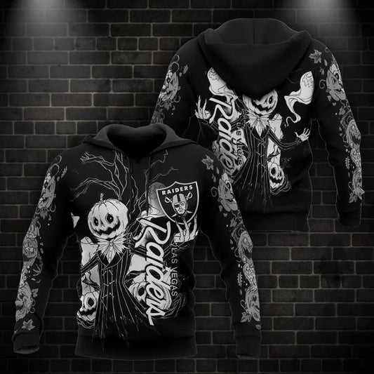 Las Vegas Raiders Halloween Movie Pumpkin 3D Hoodie, NFL Hoodie Moonbestprint