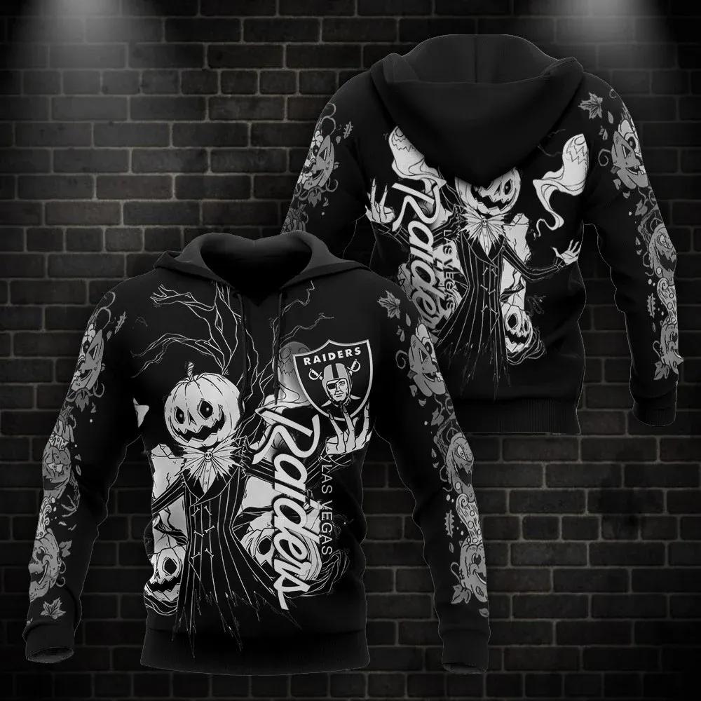 Las Vegas Raiders Halloween Movie Pumpkin 3D Hoodie, NFL Hoodie Moonbestprint