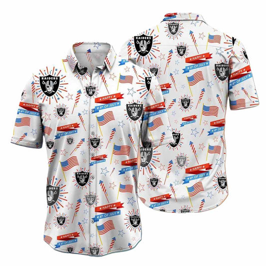 Las Vegas Raiders Happy 4Th Of July Hawaiian Shirt - Moonbestprint