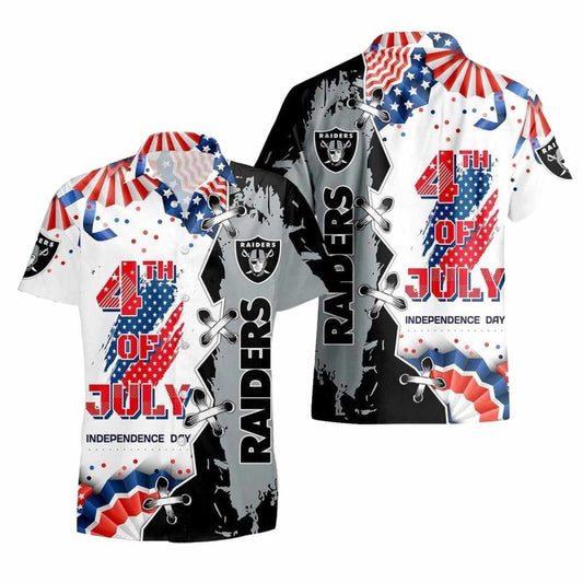 Las Vegas Raiders Happy Independence Day Hawaiian Shirt - Moonbestprint